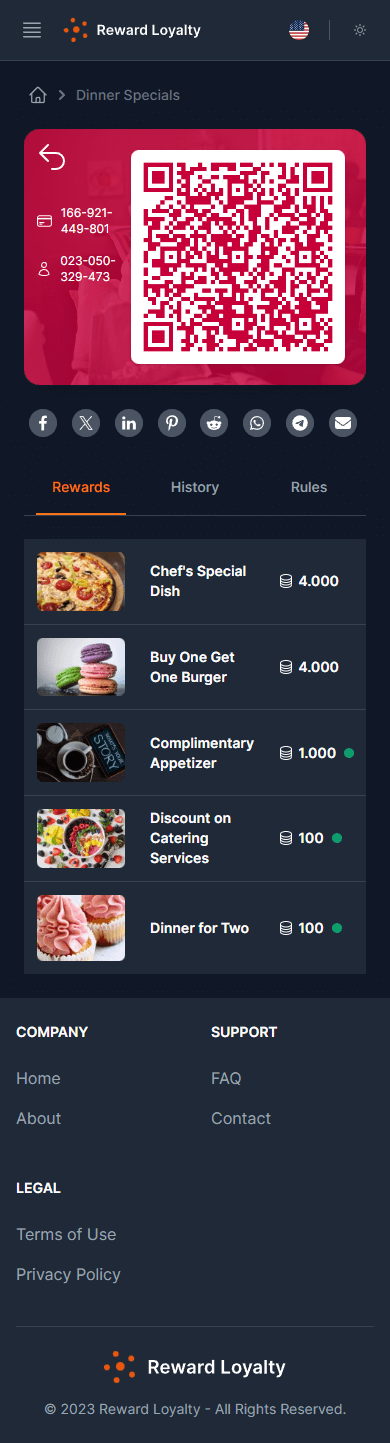 Reward Card System